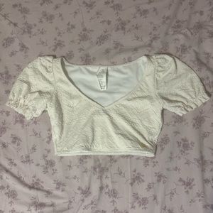 Roxy Junior's White Quiet Beauty Short-Sleeve Bikini Top